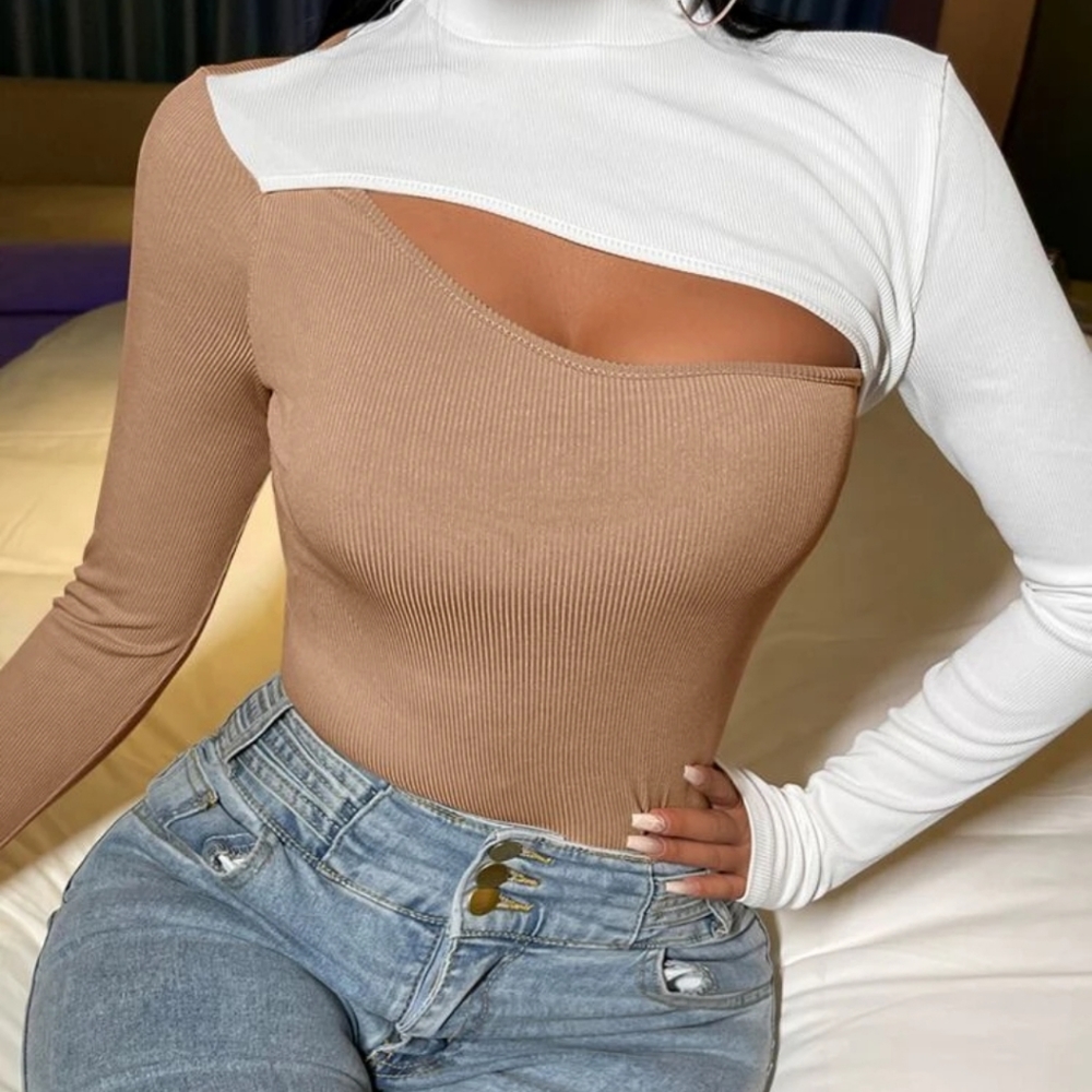 Taupe Sexy Cut Shirt